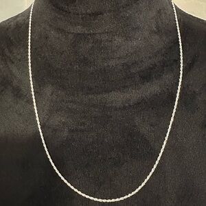 Italian 925 Sterling Silver 22 inch Diamond Cut Rope width 1.5 mm